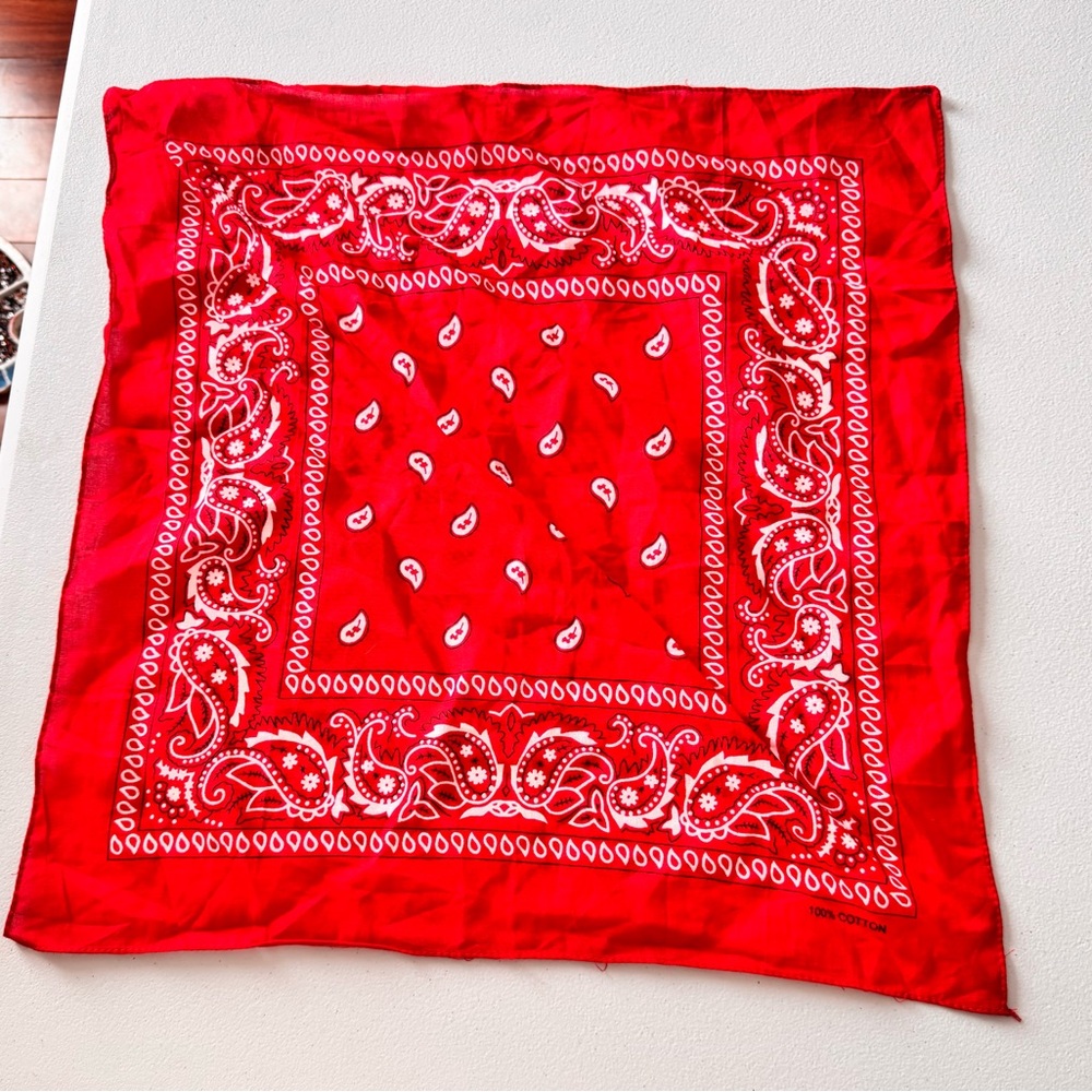 Classic Red Paisley Bandana Scarf